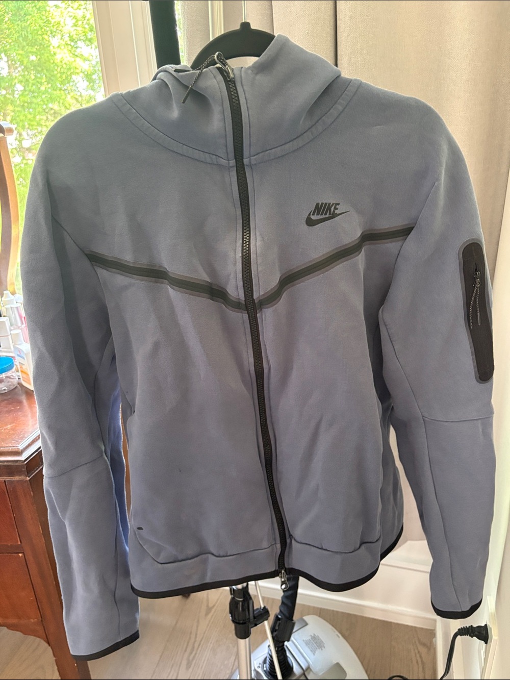 Nike Tech Men’s Performance Full-Zip Hoodie Jacket in Slate Blue
